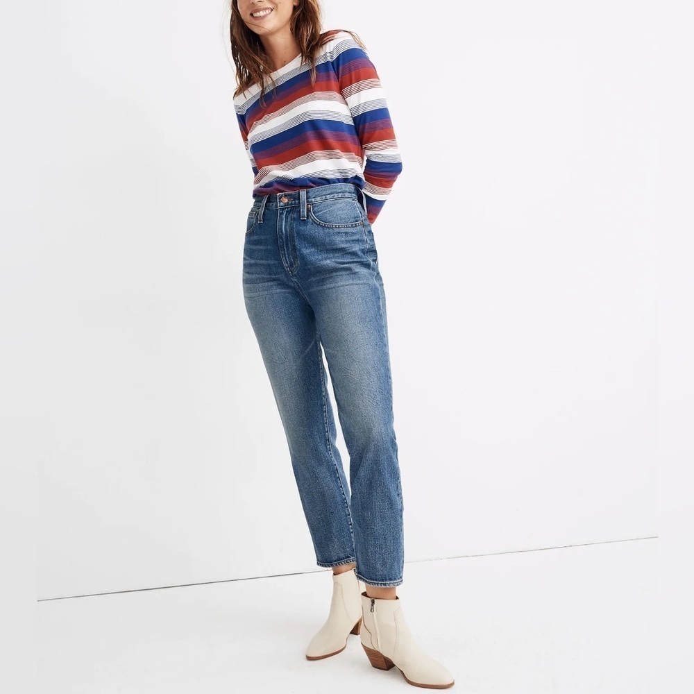 Madewell Momjean Downey Wash Ankle Cropped High-rise High-waist 27